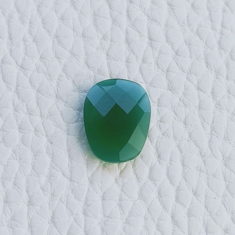 Onice Verde Idrotermale Taglio Briolette Sfaccetata A Mano Gemme Sciolte 14X11X4mm 4,40 Carati 1pz