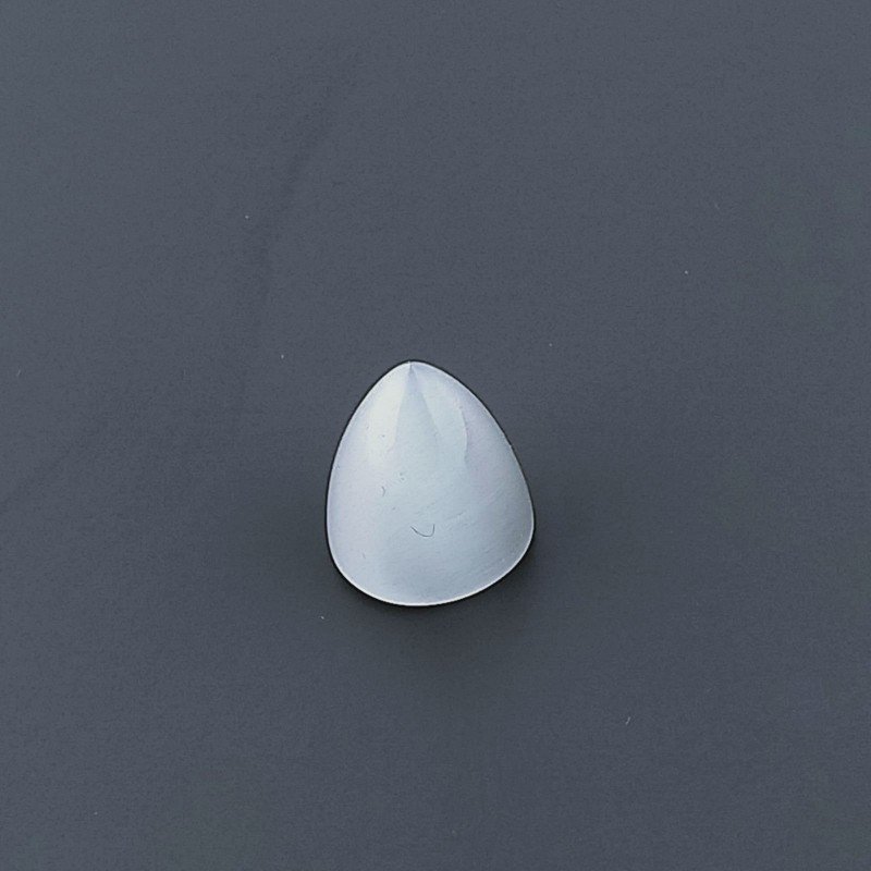 Occhio Di Gatto Grigia Idrotermale Forma Forma Punta Di Proiettile Cabochon Fatto A Mano 12X10mm 8,45 Carati 1pz