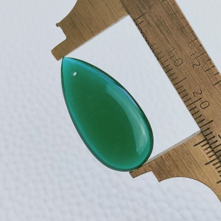 Onice Verde Idrotermale Taglio Goccia Liscia A Mano Forato 27X14X4mm 11,55 Carati 1pz
