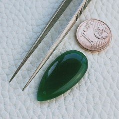Onice Verde Idrotermale Taglio Goccia Liscia A Mano Forato 27X14X4mm 11,55 Carati 1pz