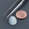 Occhio Di Gatto Grigia Idrotermale Forma Forma Punta Di Proiettile Cabochon Fatto A Mano 12X11mm 8,90 Carati 1pz