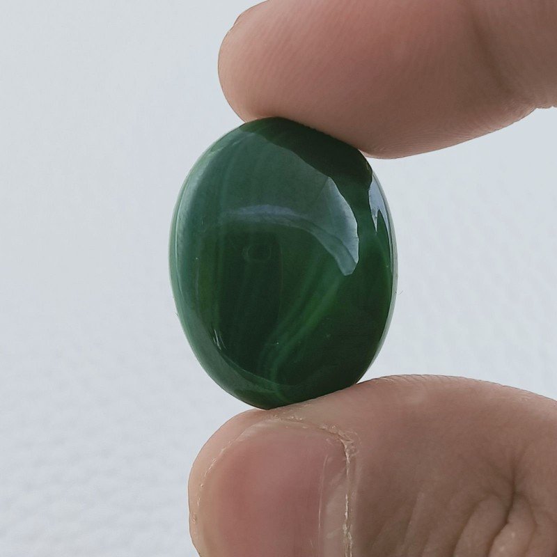 Malachite Naturale Forma Ovale Cabochon Fatto A Mano 23X18X5mm 27,65 Carati 1pz