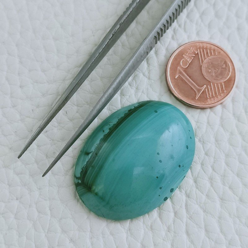 Malachite Naturale Forma Ovale Cabochon Fatto A Mano 29X21X7mm 42,00 Carati 1pz