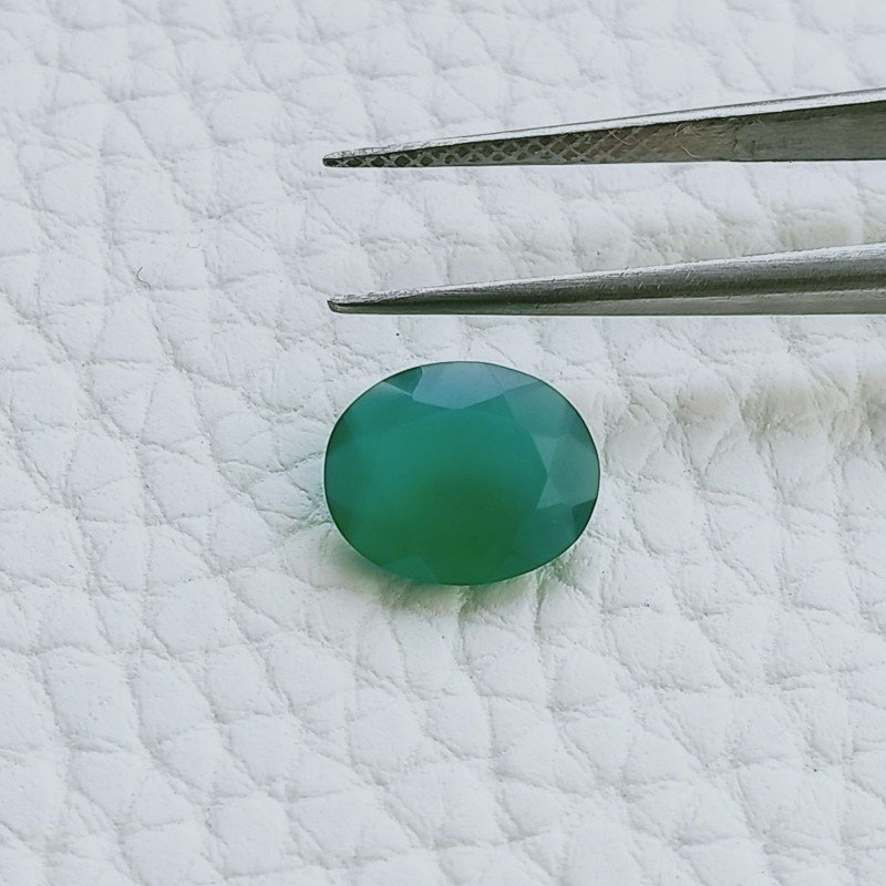 Onice Verde Taglio Ovale Sfaccettata Fatto a Mano Gemma Sciolta 09X7X3mm 1,90 Carati 1pz