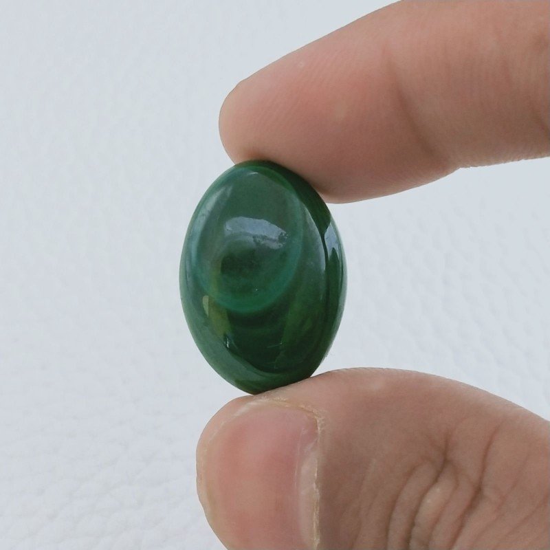 Malachite Naturale Forma Ovale Cabochon Fatto A Mano 23X17X6mm 29,85 Carati 1pz
