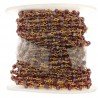 Rosario catena dorato mezzi cristalli granat diamantat sfaccettati tondo 3-4mm 1Metro