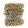 Rosario catena dorato mezzi cristalli griggio sfaccettati tondo 3-4mm 1Metro