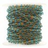 Rosario catena dorato mezzi cristalli london blu sfaccettati tondo 3-4mm 1Metro
