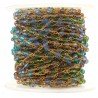 Rosario catena dorato mezzi cristalli mix 5 sfaccettati tondo 3-4mm 1Metro