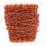 Rosario catena dorato mezzi cristalli rosso diamantato sfaccettati tondo 3-4mm 1Metro