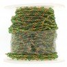 Rosario catena dorato mezzi cristalli verde bicono sfaccettati tondo 3-4mm 1Metro