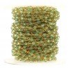 Rosario catena dorato mezzi cristalli verde chiaro sfaccettati tondo 3-4mm 1Metro