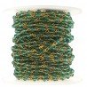 Rosario catena dorato mezzi cristalli verde paraib sfaccettati tondo 3-4mm 1Metro