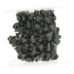 Rosario catena nero chips ematite naturale 1Metro