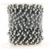 Rosario catena nero mezzi cristalli bianco 1 tondo sfaccettati 3-4mm 1Metro