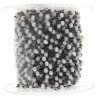 Rosario catena nero mezzi cristalli bianco latte tondo sfaccettati 3-4mm 1Metro