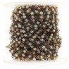 Rosario catena nero mezzi cristalli bicono beige diamantata sfaccettati 3-4mm 1Metro