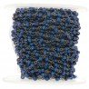 Rosario catena nero mezzi cristalli blu metallizzato tondo sfaccettati 3-4mm 1Metro