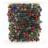 Rosario catena nero mezzi cristalli multicolor 2 tondi sfaccettati 3-4mm 1Metro