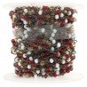 Rosario catena nero mezzi cristalli multicolor tondi sfaccettati 3-4mm 1Metro
