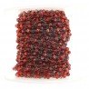 Rosario catena nero mezzi cristalli rosso diamantat sfaccettati tondo 3-4mm 1Metro