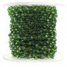 Rosario catena nero mezzi cristalli verde 2 tondo sfaccettati 3-4mm 1Metro