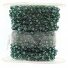 Rosario catena nero mezzi cristalli verde acqua diamantato tondo sfaccettati 3-4mm 1Metro