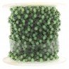 Rosario catena nero mezzi cristalli verde chiaro 2 tondi sfaccettati 3-4mm 1Metro