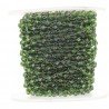 Rosario catena nero mezzi cristalli verde diamantat tondi sfaccettati 3-4mm 1Metro
