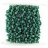 Rosario catena nero mezzi cristalli verde tiffany tondo sfaccettati 3-4mm 1Metro