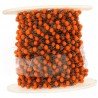 Rosario catena nero mezzi cristallo arancio fluo tondi sfaccettati 3-4mm 1Metro