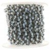Rosario catena nero mezzi cristallo opalina tondo sfaccettati 3-4mm 1Metro