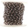 Rosario catena nero mezzi cristallo rosa chiaro tondi sfaccettati 3-4mm 1Metro