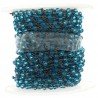 Rosario catena nero mezzi cristallo swiss blu tondo sfaccettati 3-4mm 1Metro
