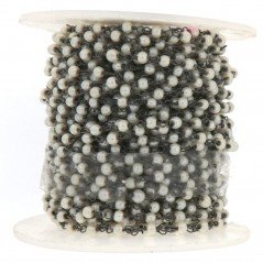 Rosario catena nero perle sintetica tondi lisci 3-4mm 1Metro