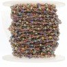 Rosario catena rosato mezzi cristalli arcobaleno tondo sfaccettati 3-4mm 1Metro