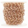 Rosario catena rosato mezzi cristalli beige bicono sfaccettati 3-4mm 1Metro