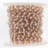 Rosario catena rosato mezzi cristalli bianca diamantata tondo sfaccettati 3-4mm 1Metro
