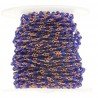 Rosario catena rosato mezzi cristalli blu fluo tondo sfaccettati 3-4mm 1Metro