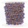 Rosario catena rosato mezzi cristalli blu diamantato tondo sfaccettati 3-4mm 1Metro