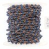 Rosario catena rosato mezzi cristalli blu metallizzato tondo sfaccettati 3-4mm 1Metro