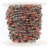 Rosario catena rosato mezzi cristalli blu rosso nero tondo sfaccettati 3-4mm 1Metro