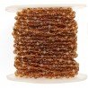Rosario catena rosato mezzi cristalli giallo miele diamantato tondo sfaccettati 3-4mm 1Metro