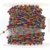 Rosario catena rosato mezzi cristalli multi prezioso sfaccettati 3-4mm 1Metro