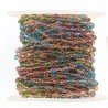 Rosario catena rosato mezzi cristalli multicolore bicono sfaccettati 3-4mm 1Metro