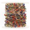 Rosario catena rosato mezzi cristalli multicolore tondo sfaccettati 3-4mm 1Metro