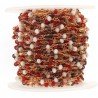 Rosario catena rosato mezzi cristalli multicolore tondo sfaccettati 3-4mm 1Metro