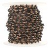 Rosario catena rosato mezzi cristalli nero tondo sfaccettati 3-4mm 1Metro