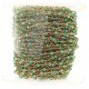 Rosario catena rosato mezzi cristalli peridoto tondo sfaccettati 3-4mm 1Metro