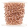 Rosario catena rosato mezzi cristalli rosa chiaro tondo sfaccettati 3-4mm 1Metro